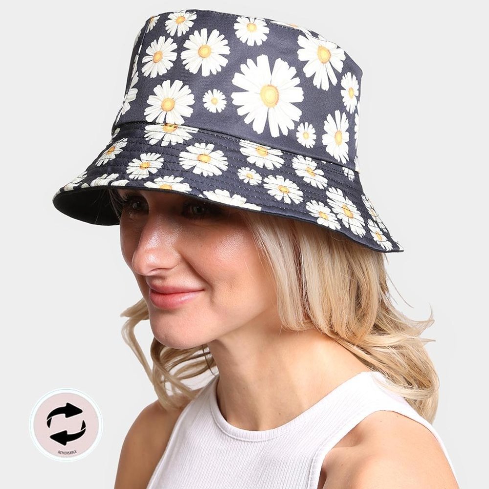 Daisy Flower Reversible Bucket Hat
